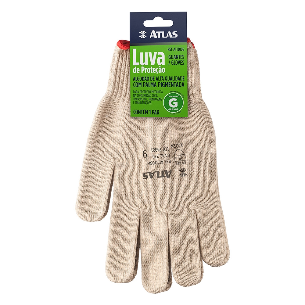 LUVA DE ALGODAO PIGMENTADA GRANDE