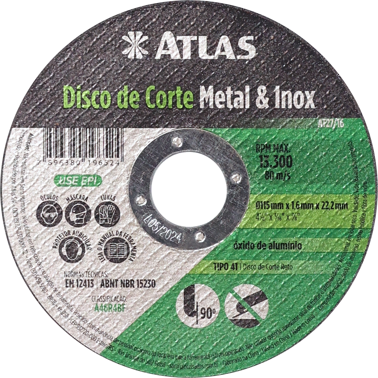 DISCO DE CORTE METAL INOXIDABLE