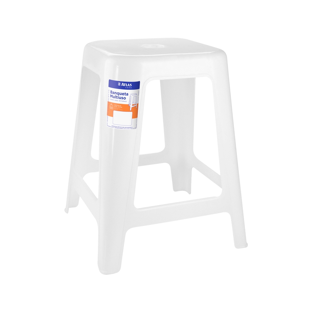 BANQUETA MULTIUSO PLASTICO - BLANCO