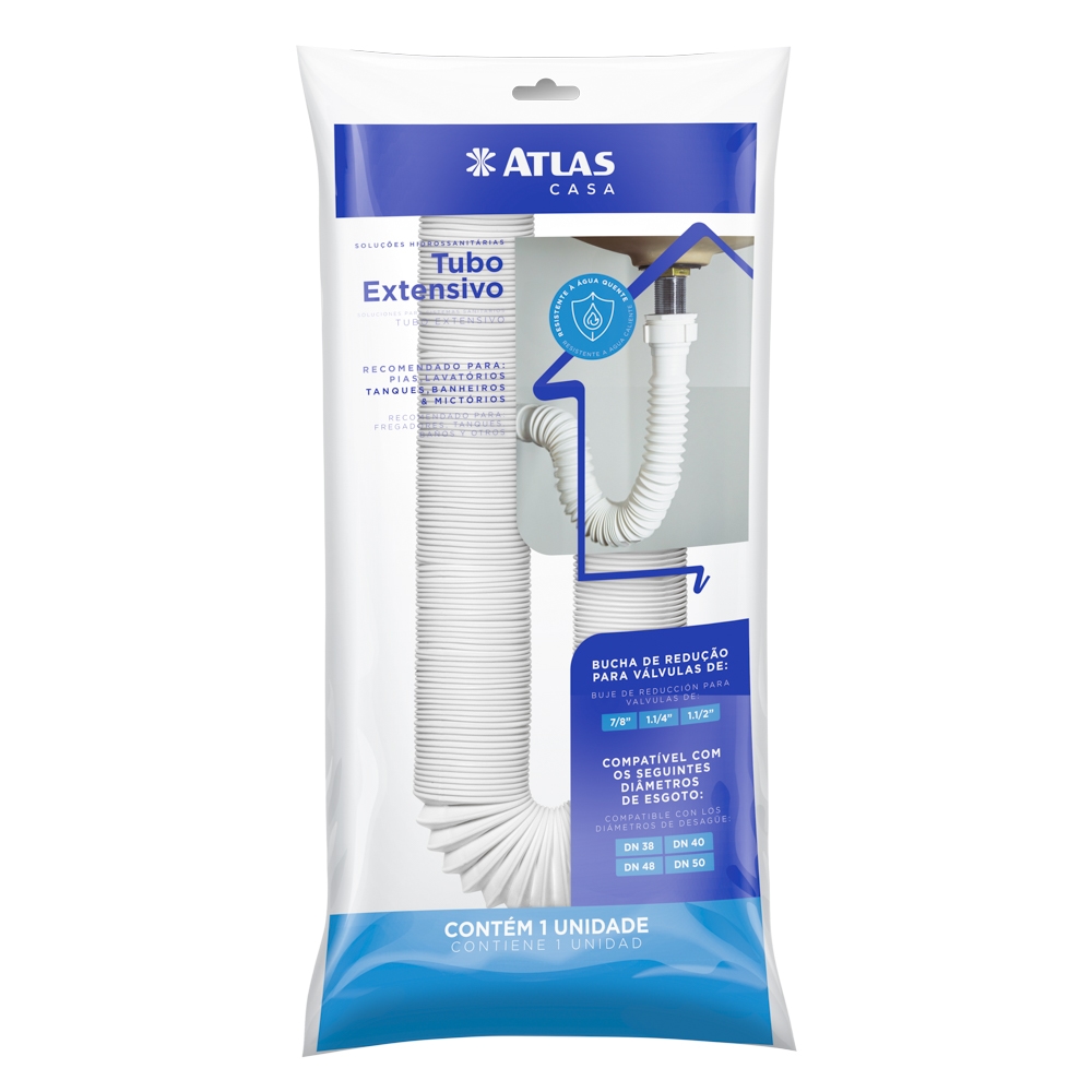 SIFON PLASTICO ESTIRABLE 1500MM 6PC