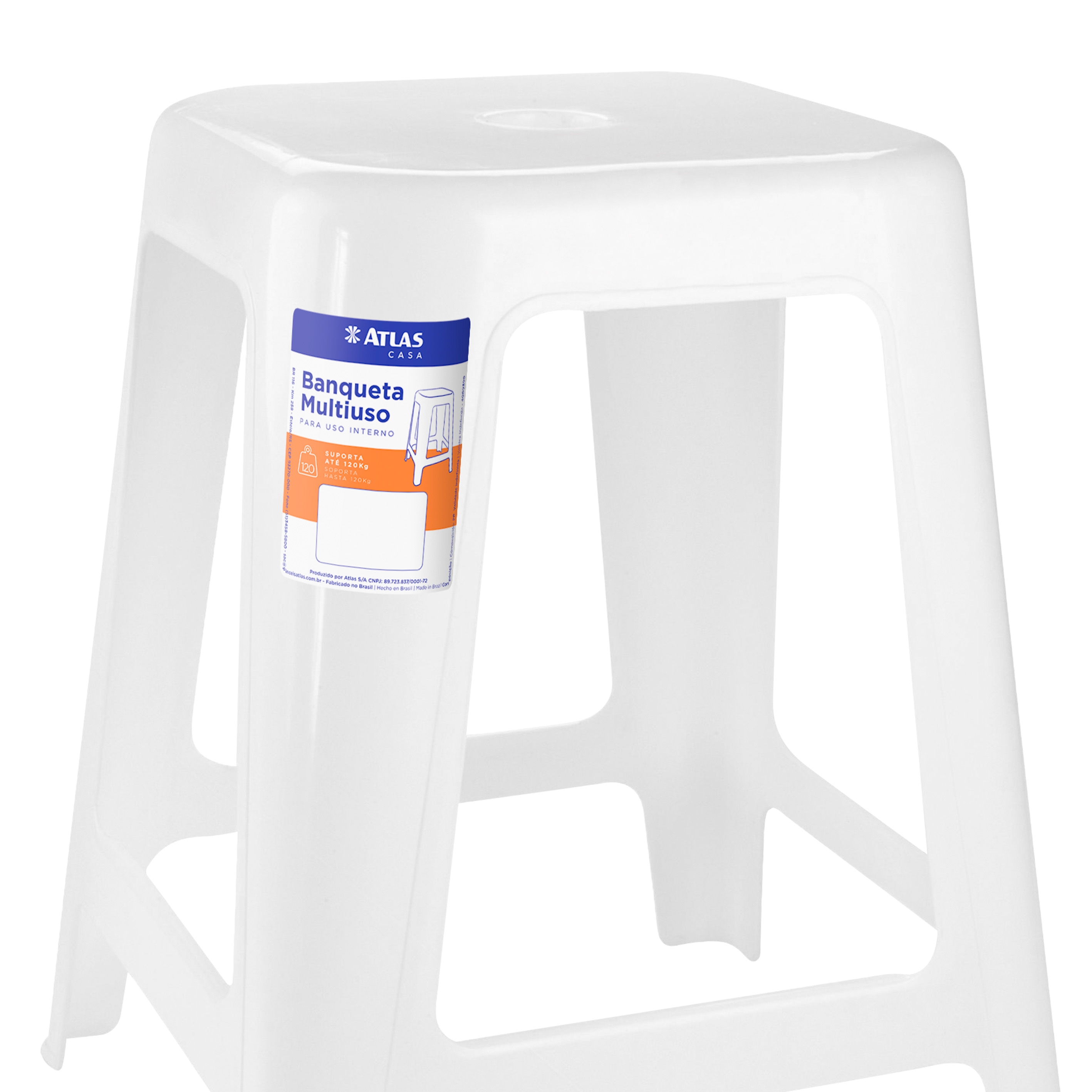 BANQUETA MULTIUSO PLASTICO - BLANCO