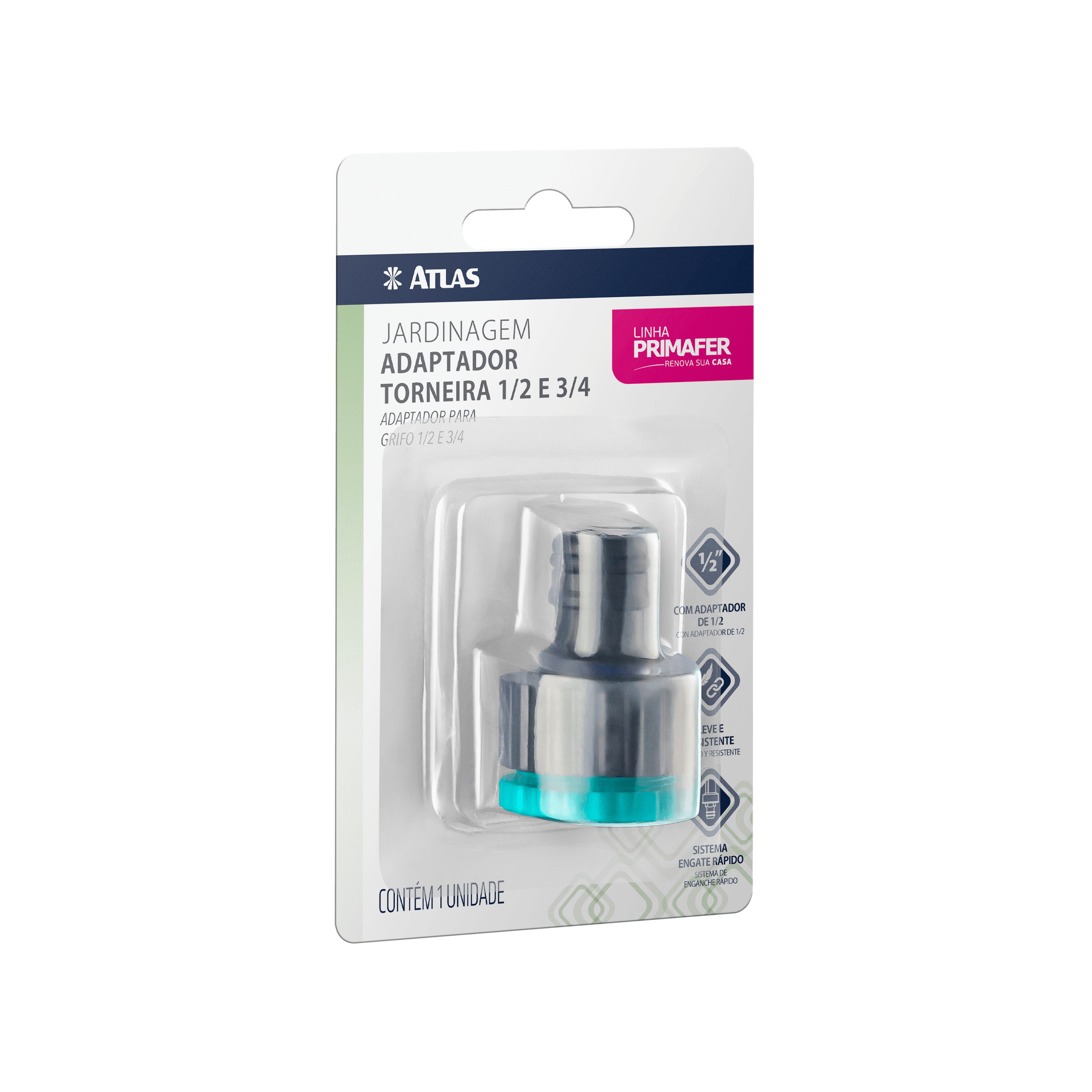 ADAPTADOR P/ GRIFOS 1/2 Y 3/4 PLAST AZUL