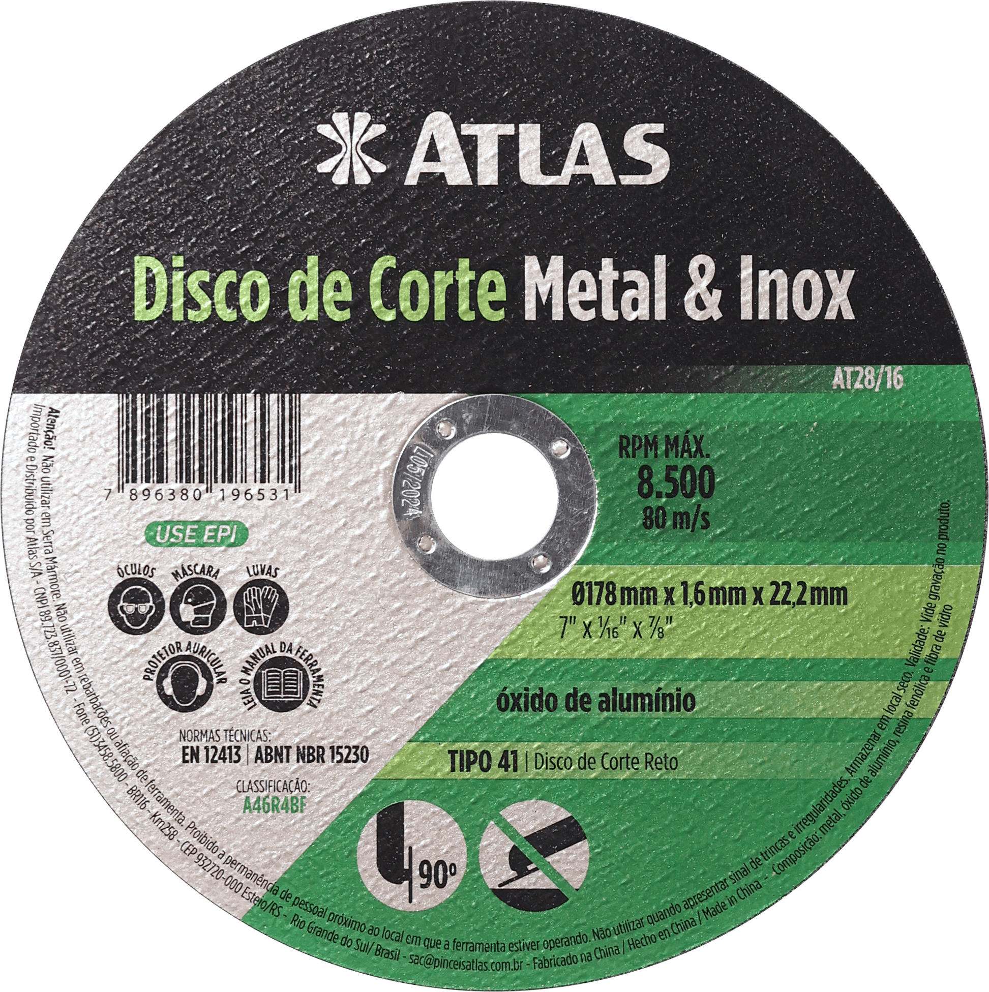 DISCO DE CORTE METAL INOXIDABLE