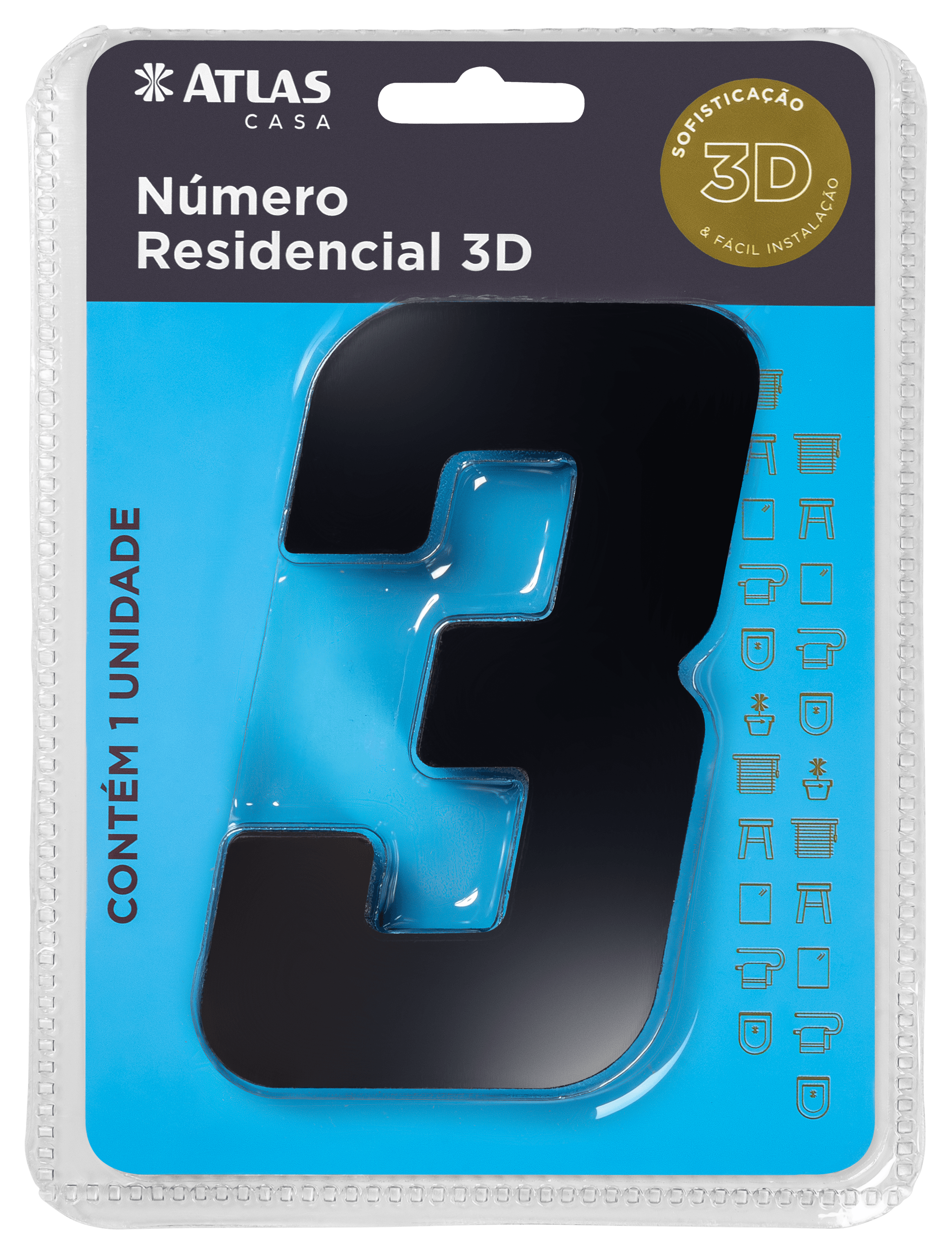NUMERO 3D PARA CASA ADESIVO 3 ACM