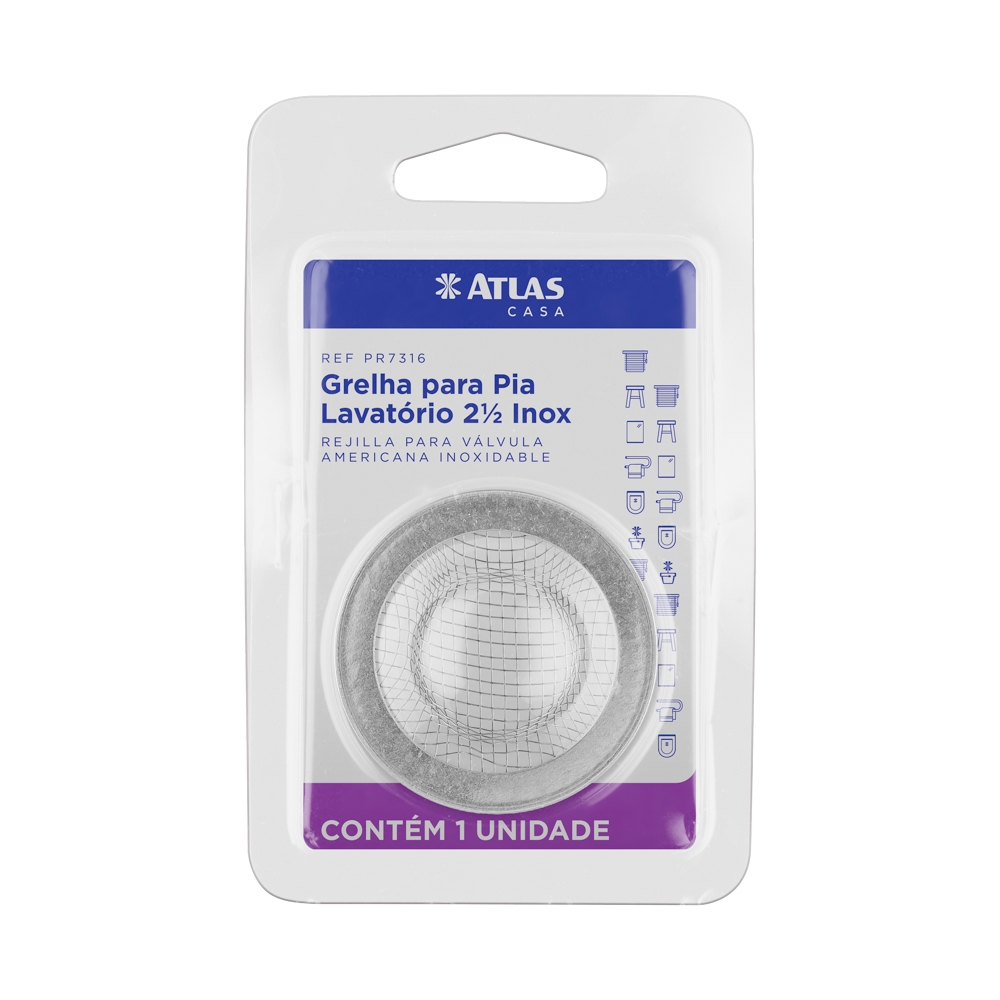 REJILLA PARA PILETA INOXIDABLE 2,5 PULG