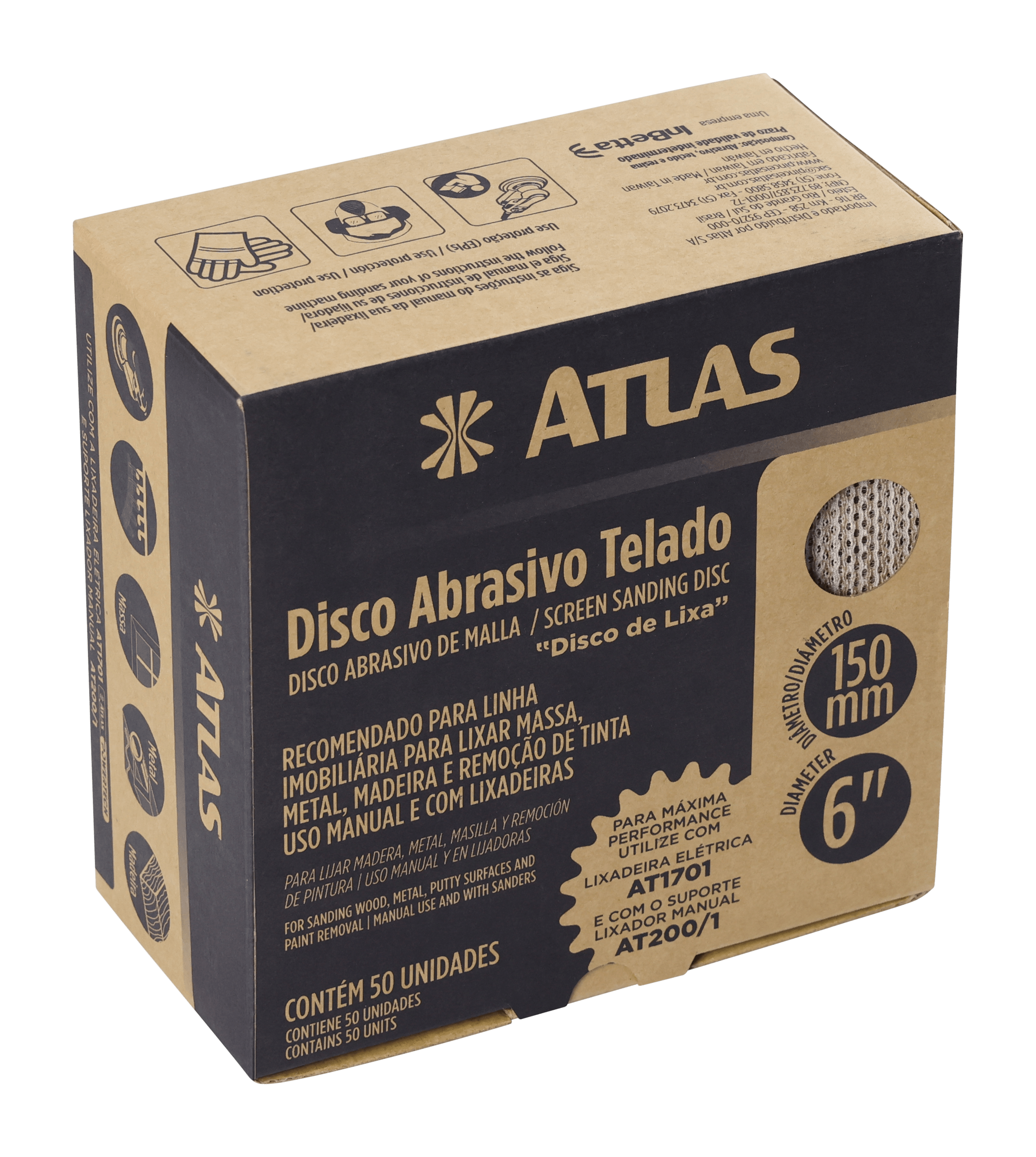 DISCO ABRASIVO TELADO 150 GRAO 80