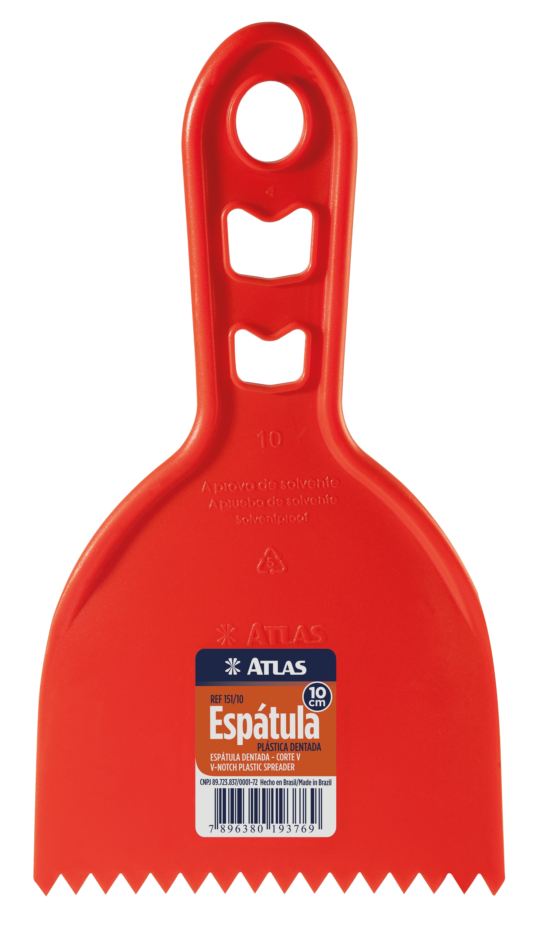 ESPATULA PLASTICA DENTADA 10CM