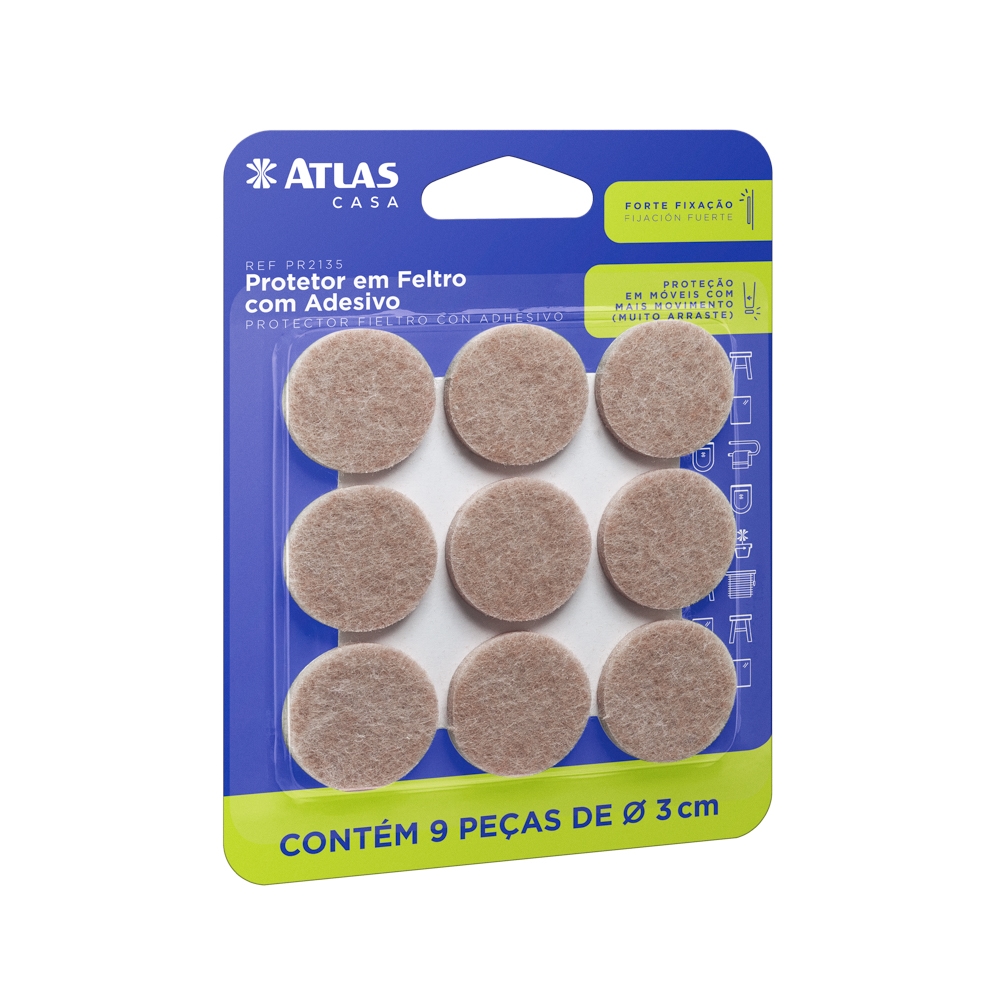 PROTETOR ADES REDONDO D3CM 9PC FELTRO BG