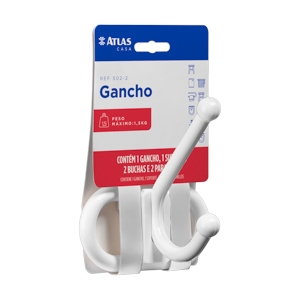 GANCHO PAREDE 1G 1,5KG PLASTICO BR