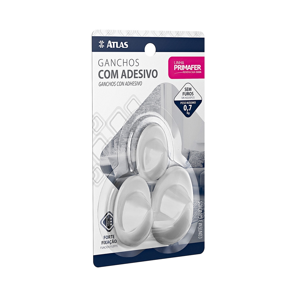 GANCHO ADES 3PC 0,7KG MISTO OVAL PLAS BR